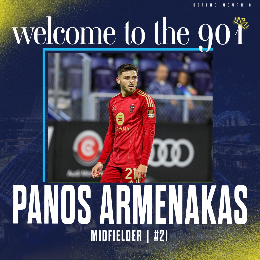 Featured image for “Memphis 901 FC Adds Panos Armenakas”