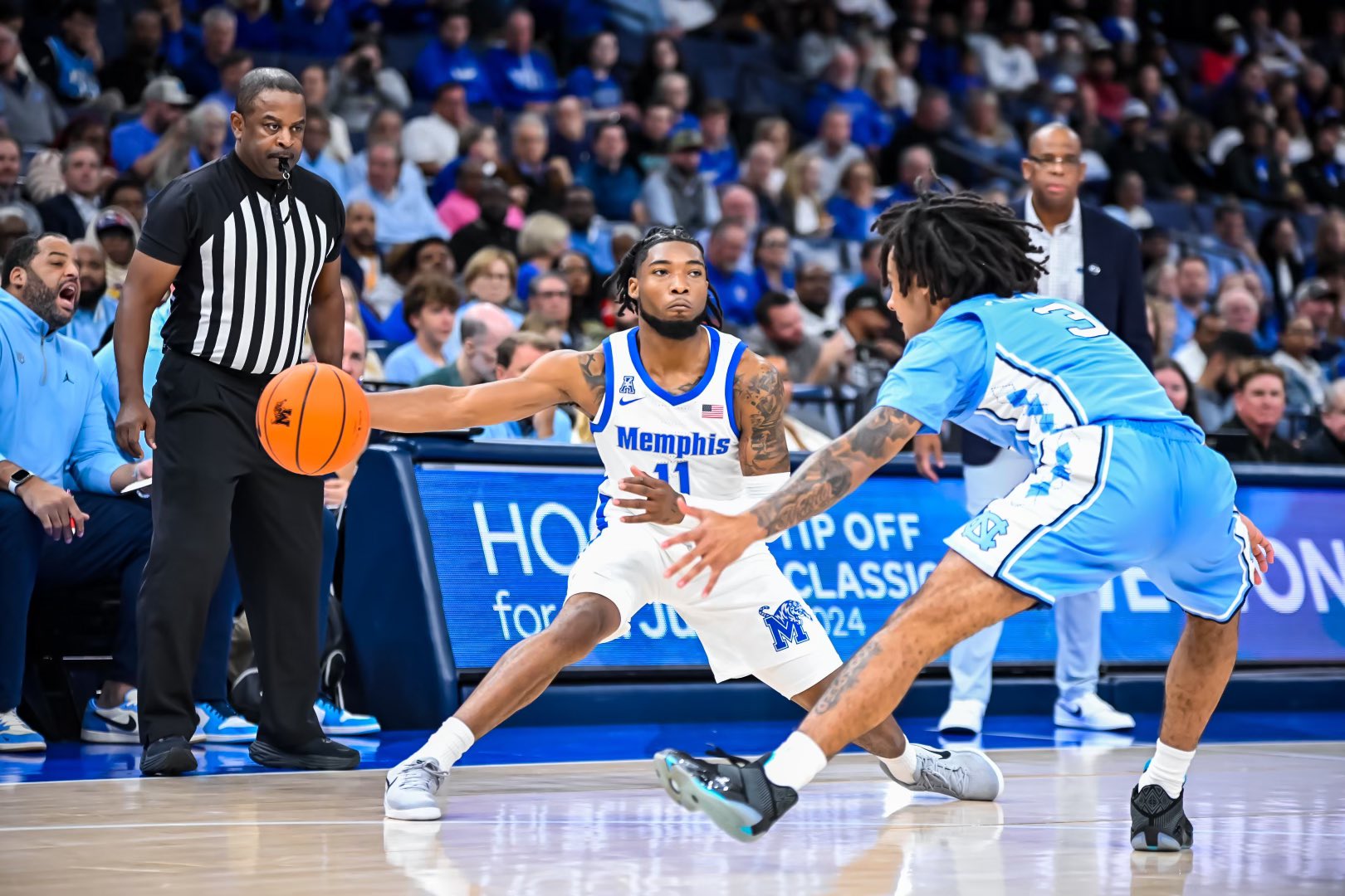 Featured image for “RECAP: North Carolina edges past Memphis in Hoops for St. Jude Tip Off Classic”